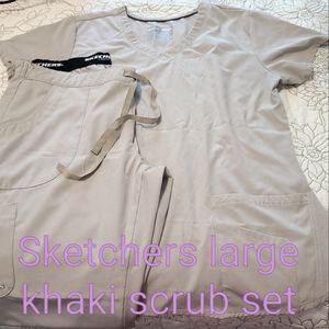 Sketchers khaki Scrub set
